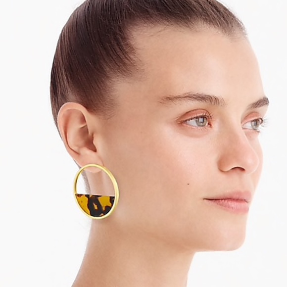 J. Crew Jewelry - NEW J. Crew Tortoise Shell Half Disk Earrings